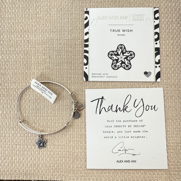 NWT Alex and Ani True Wish Star Make a Wish Silver Bangle Bracelet - Picture 1 of 2